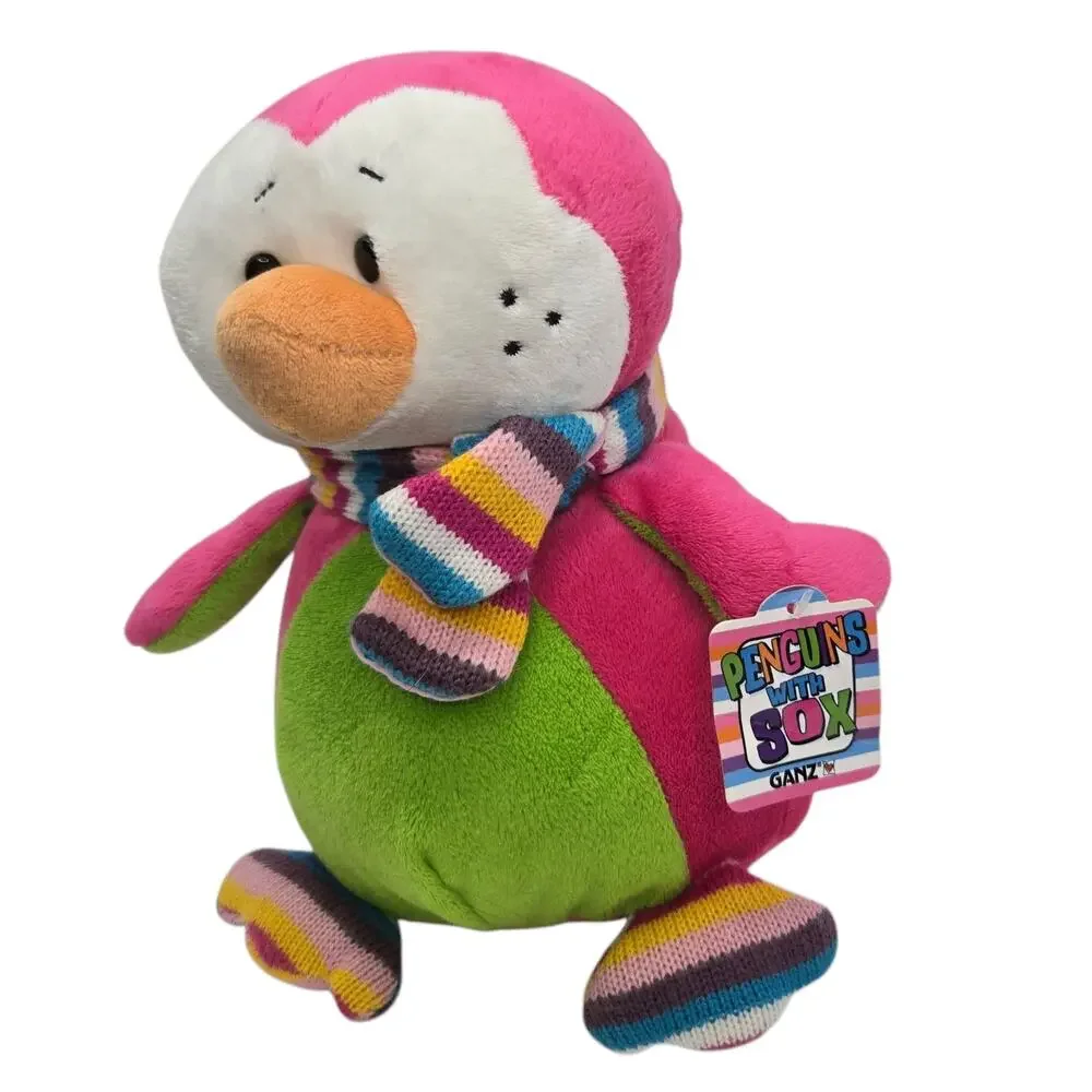 Ganz Penguins With Sox Plush Penguin Stuffed‎ Animal Knit Scarf Socks 9